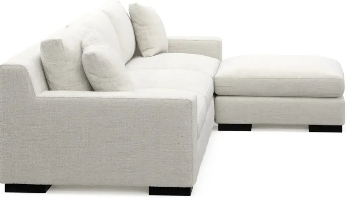 Bondi Hybrid Comfort 3-Piece Sofa and Ottoman - Bantu Pearl