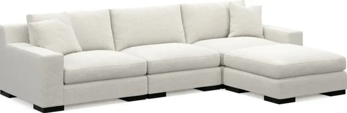 Bondi Hybrid Comfort 3-Piece Sofa and Ottoman - Bantu Pearl