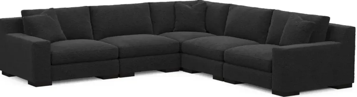 Bondi Hybrid Comfort 5-Piece Sectional - Bloke Obsidian