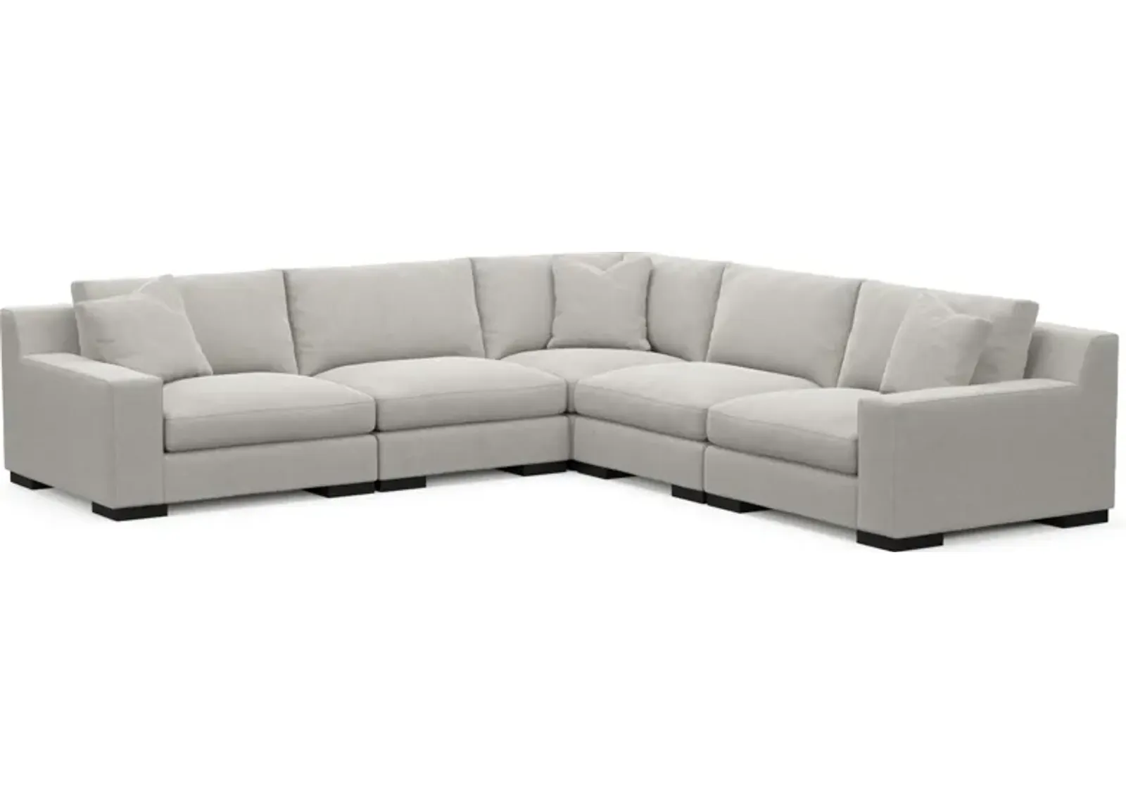 Bondi Foam Comfort 5-Piece Sectional - Basker Dove