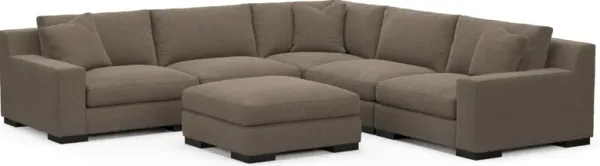 Bondi Foam Comfort 5-Piece Sectional and Ottoman - Liv Umber