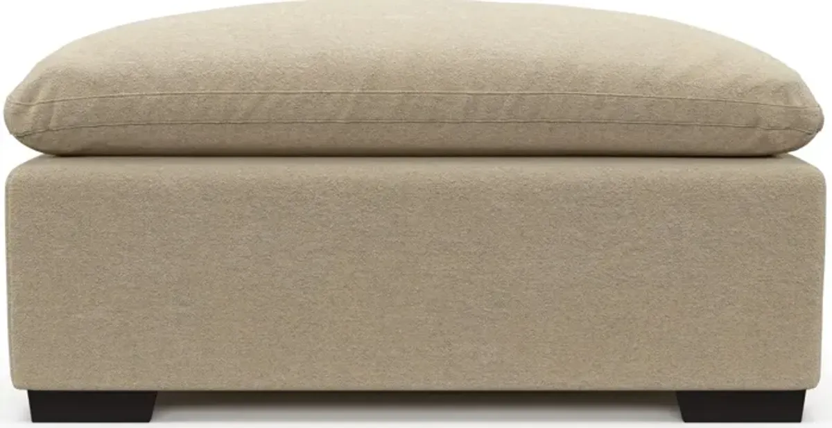 Plush Feathered Comfort Ottoman - Midcentury Sand