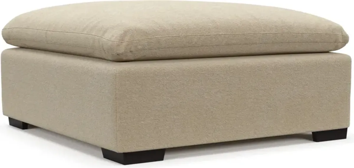 Plush Feathered Comfort Ottoman - Midcentury Sand