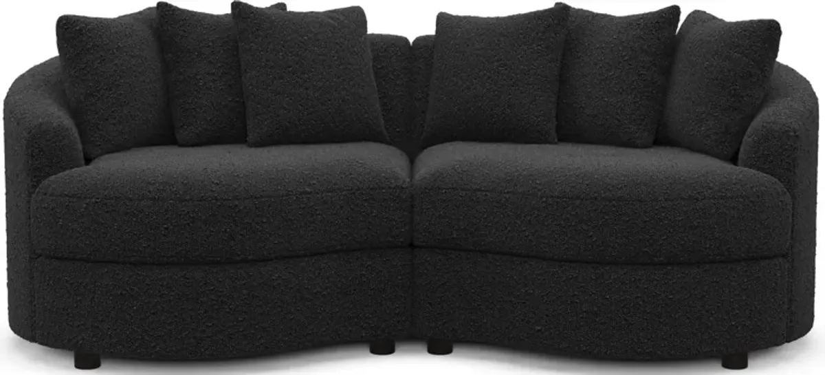 Allegra Foam Comfort 2-Piece Sectional - Bloke Obsidian