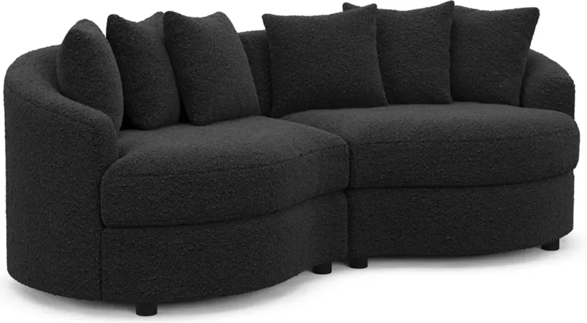 Allegra Foam Comfort 2-Piece Sectional - Bloke Obsidian