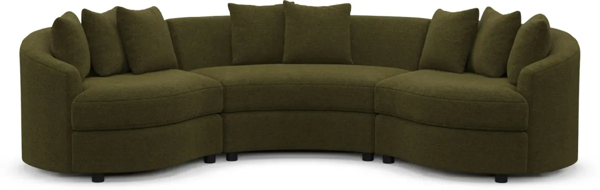 Allegra Foam Comfort Sectional - Midcentury Peat