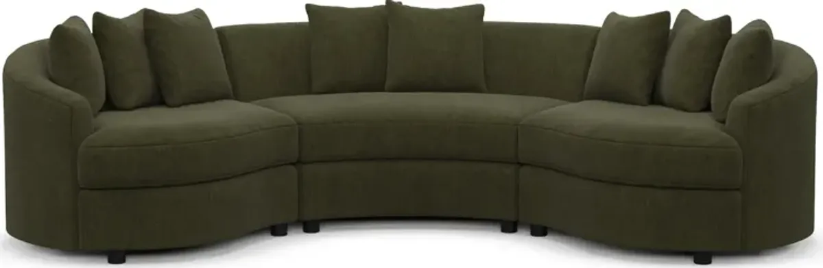 Allegra Foam Comfort Sectional - Marina Moss