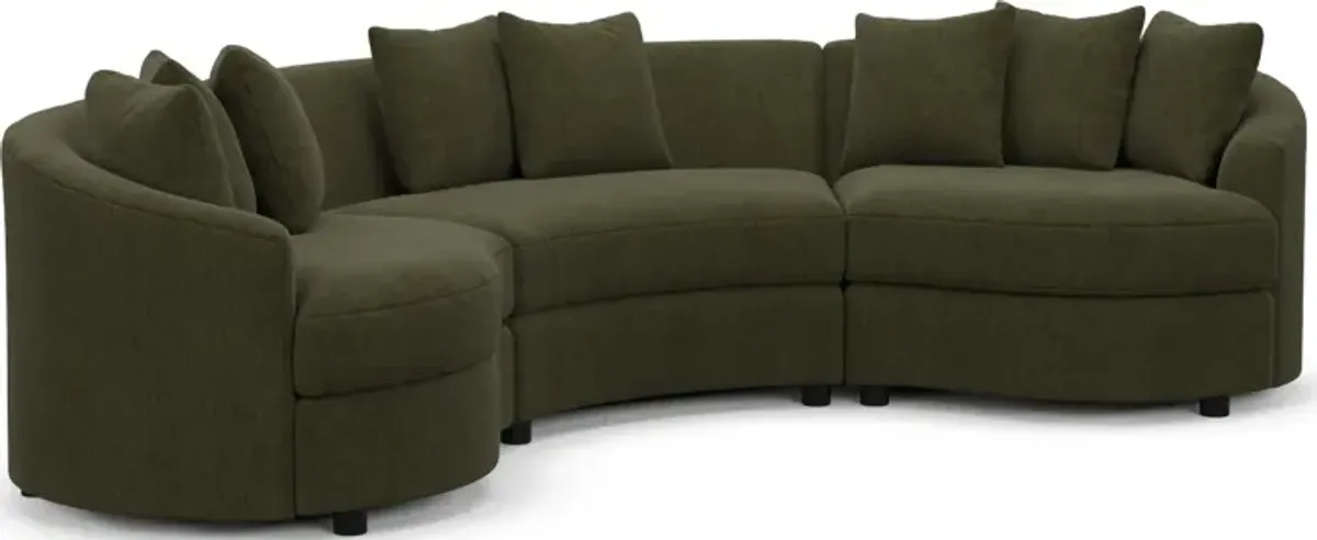 Allegra Foam Comfort Sectional - Marina Moss