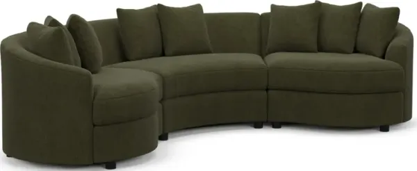 Allegra Foam Comfort Sectional - Marina Moss