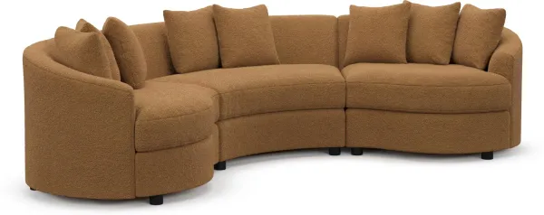 Allegra Foam Comfort Sectional - Nora Camel