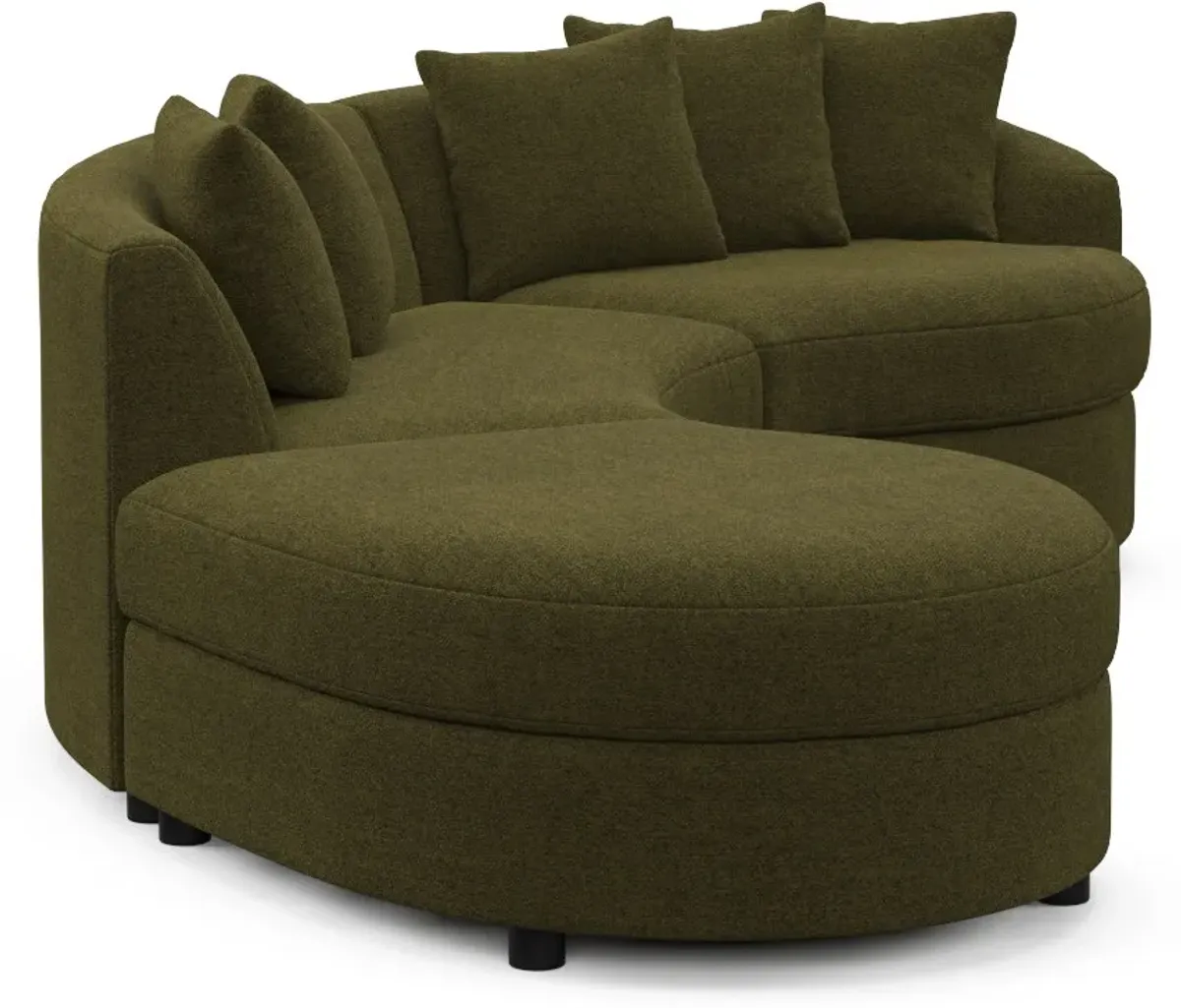 Allegra Foam Comfort Sectional - Midcentury Peat