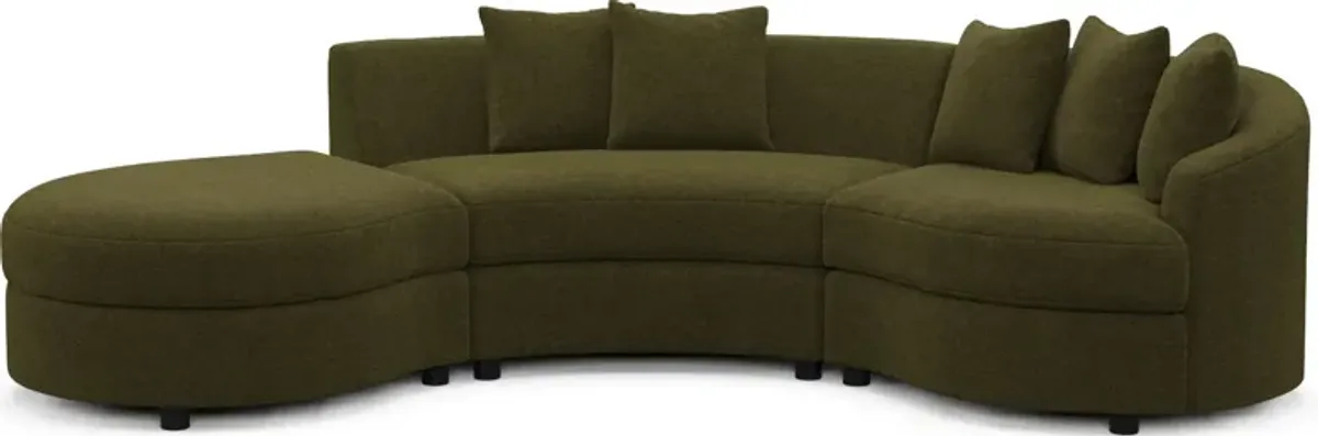 Allegra Foam Comfort Sectional - Midcentury Peat