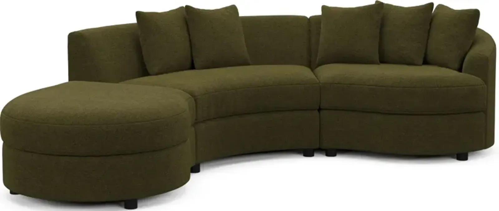 Allegra Foam Comfort Sectional - Midcentury Peat