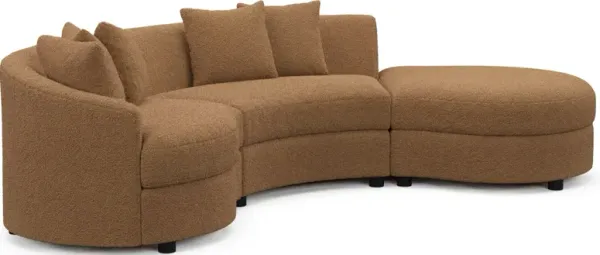 Allegra Foam Comfort Sectional - Texel Caramel
