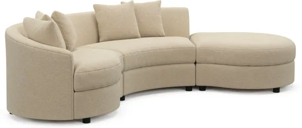 Allegra Foam Comfort Sectional - Midcentury Sand