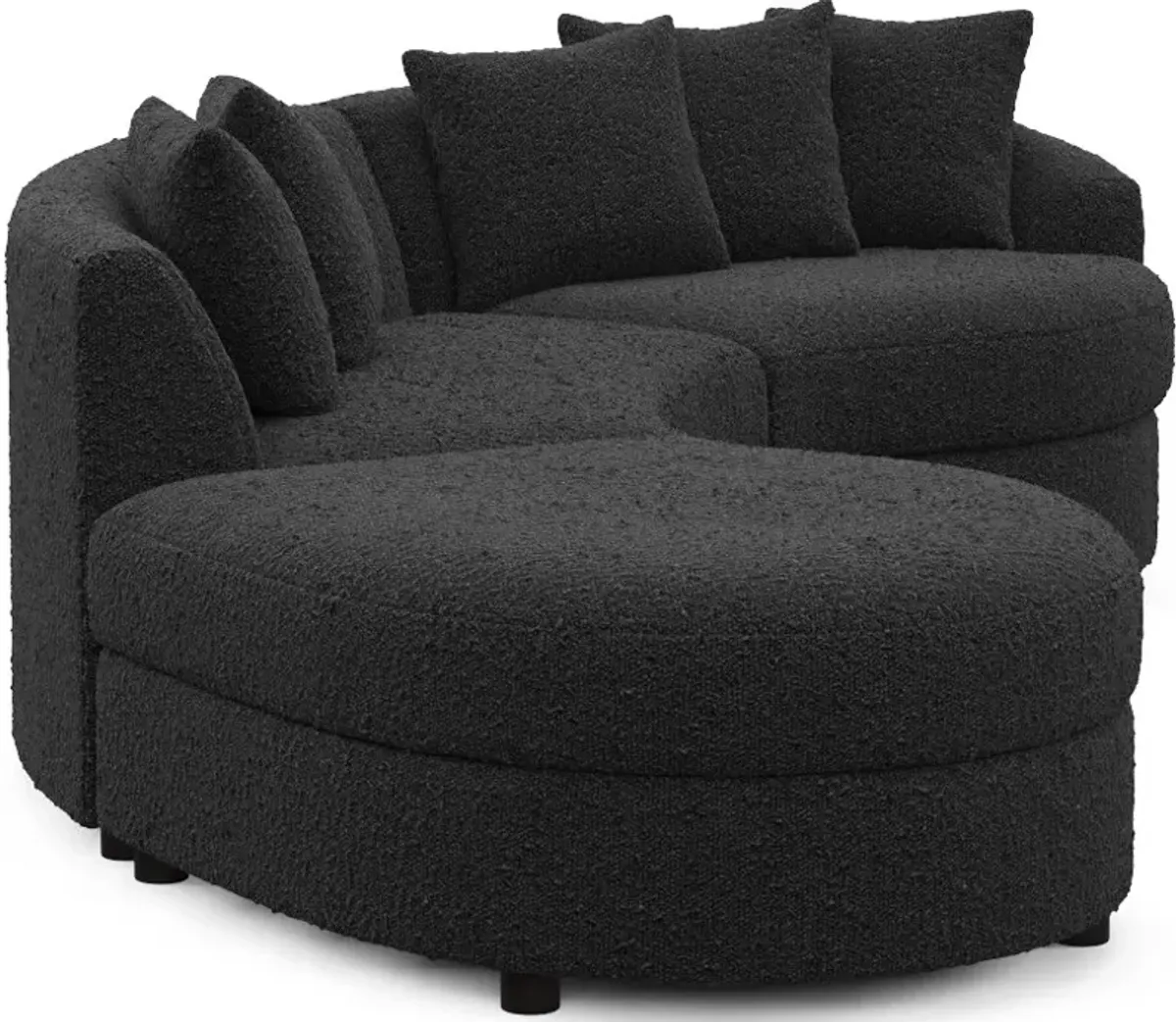 Allegra Foam Comfort 3-Piece Sectional with Left-Facing Chaise - Bloke Obsidian