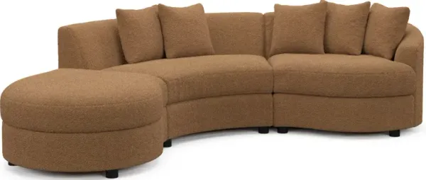 Allegra Foam Comfort Sectional - Texel Caramel