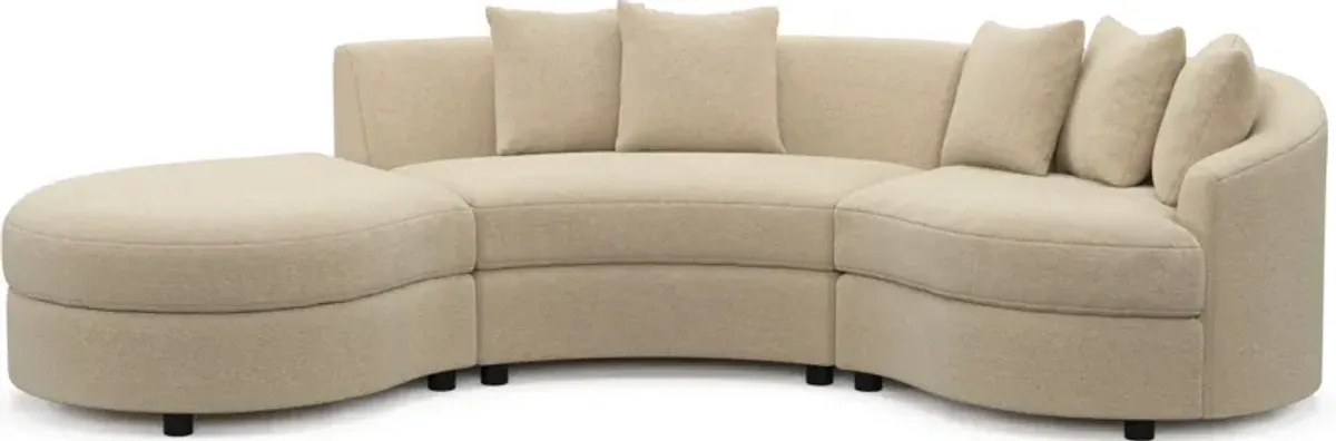 Allegra Foam Comfort Sectional - Midcentury Sand