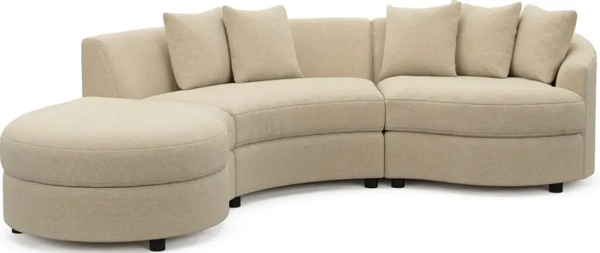 Allegra Foam Comfort Sectional - Midcentury Sand