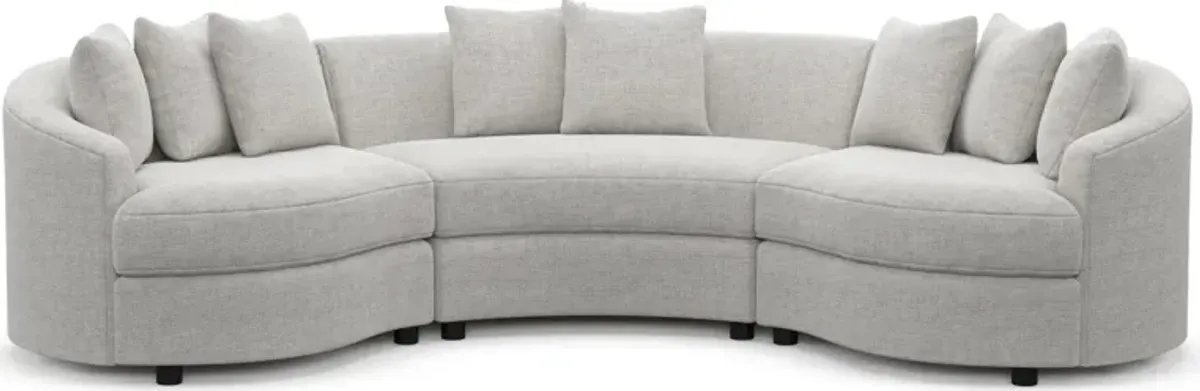 Allegra Foam Comfort 3-Piece Sectional - Adario Fog