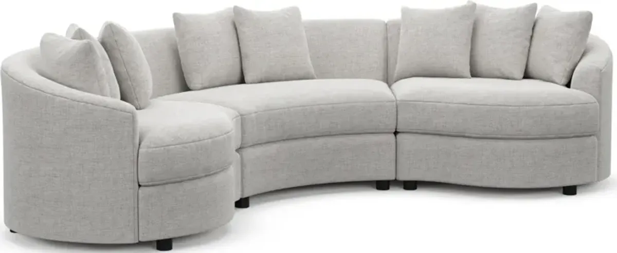 Allegra Foam Comfort 3-Piece Sectional - Adario Fog