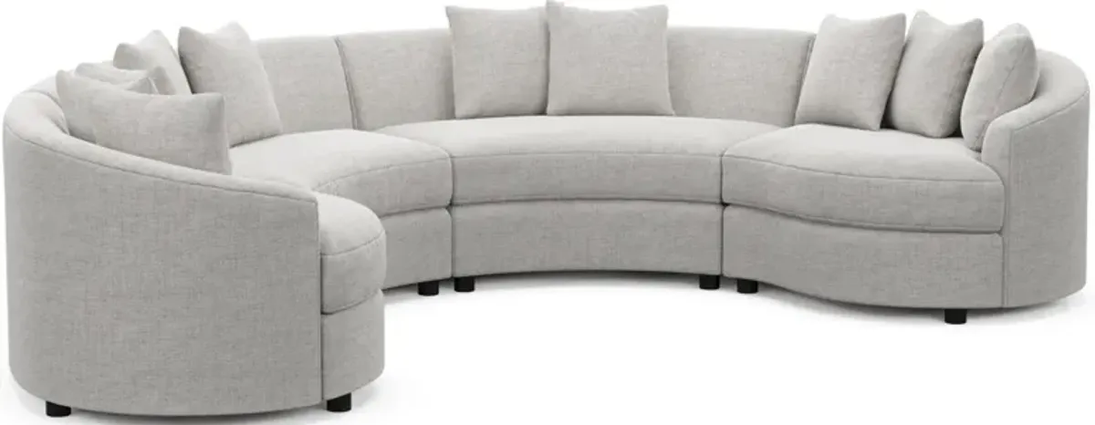 Allegra Foam Comfort 4-Piece Sectional - Adario Fog