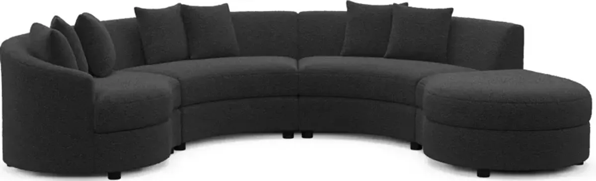 Allegra Foam Comfort 4-Piece Sectional with Right-Facing Chaise - Bloke Obsidian