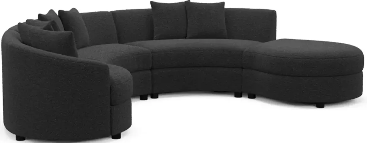 Allegra Foam Comfort 4-Piece Sectional with Right-Facing Chaise - Bloke Obsidian