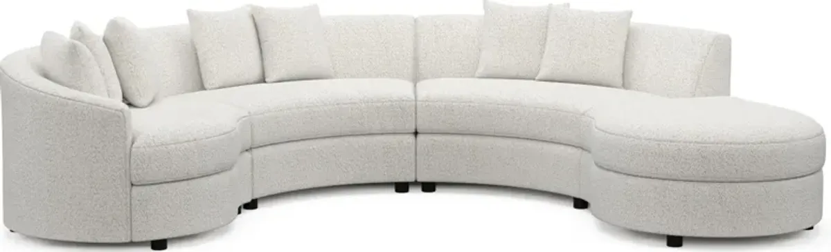 Allegra Foam Comfort 4-Piece Sectiona with Right-Facing Chaise - River Rock Ivory