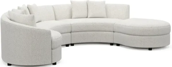 Allegra Foam Comfort 4-Piece Sectiona with Right-Facing Chaise - River Rock Ivory