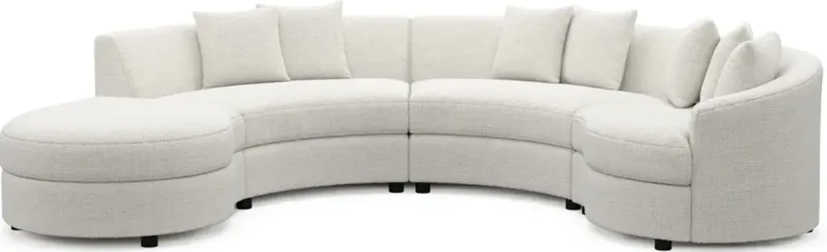 Allegra Foam Comfort 4-Piece Sectional with Left-Facing Chaise - Bantu Pearl