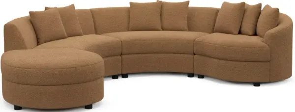 Allegra Foam Comfort Sectional - Texel Caramel