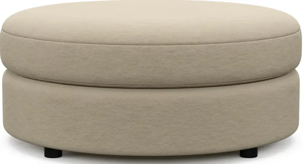 Allegra Foam Comfort Round Ottoman - Merrimac Ecru