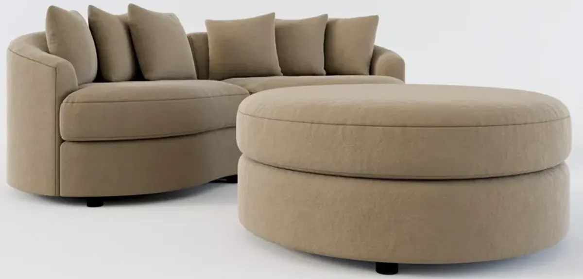 Allegra Foam Comfort 2-Piece Sectional and Ottoman - Merrimac Brownstone