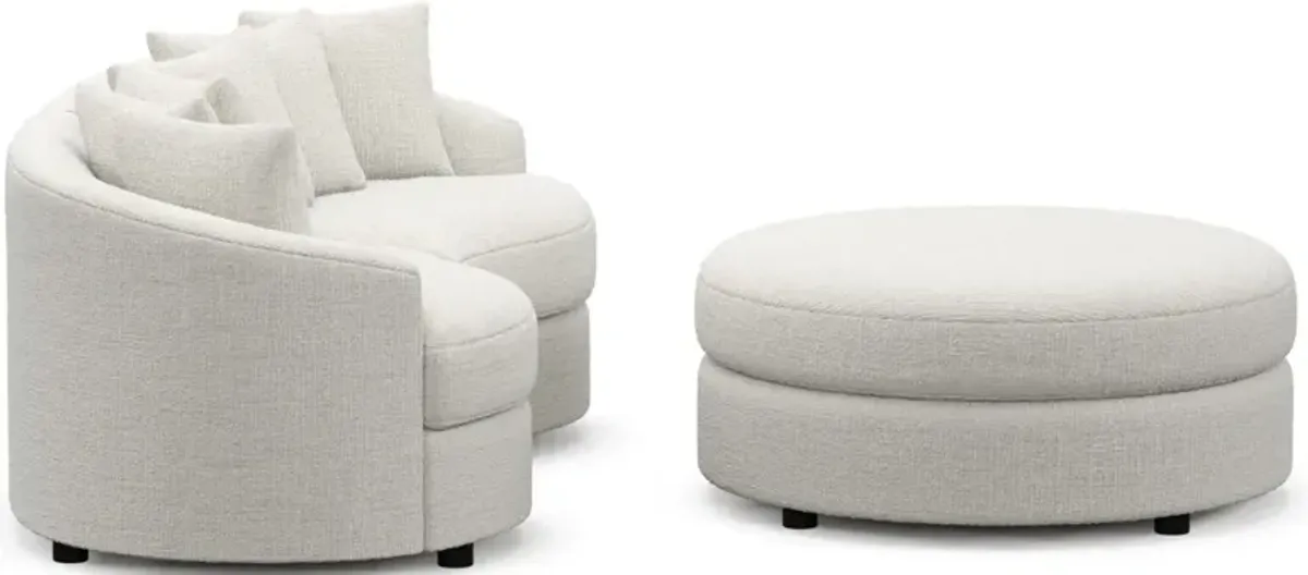 Allegra Foam Comfort 2-Piece Sectional and Ottoman - Bantu Pearl