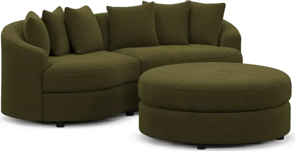 Allegra Foam Comfort Sectional - Midcentury Peat