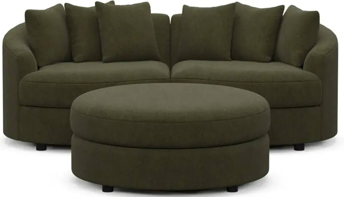 Allegra Foam Comfort Sectional - Marina Moss