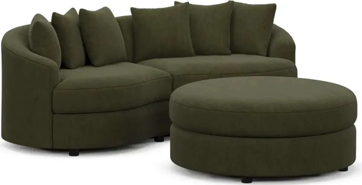 Allegra Foam Comfort Sectional - Marina Moss