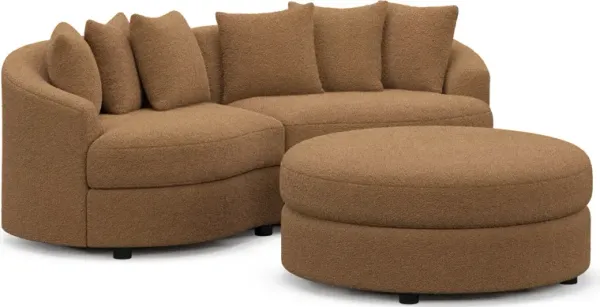 Allegra Foam Comfort Sectional - Texel Caramel