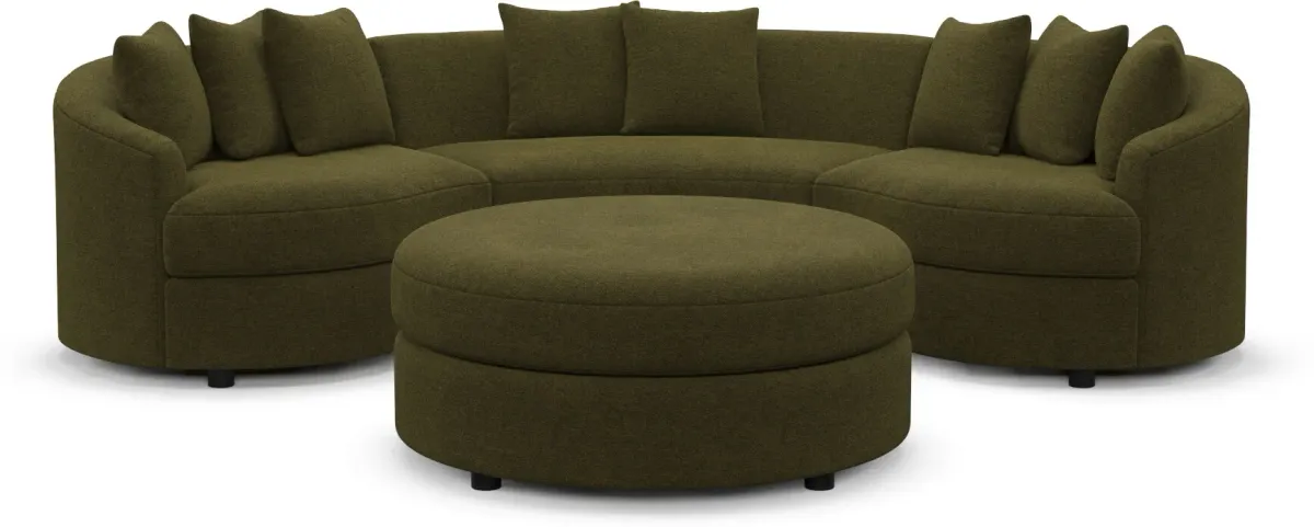 Allegra Foam Comfort Sectional - Midcentury Peat