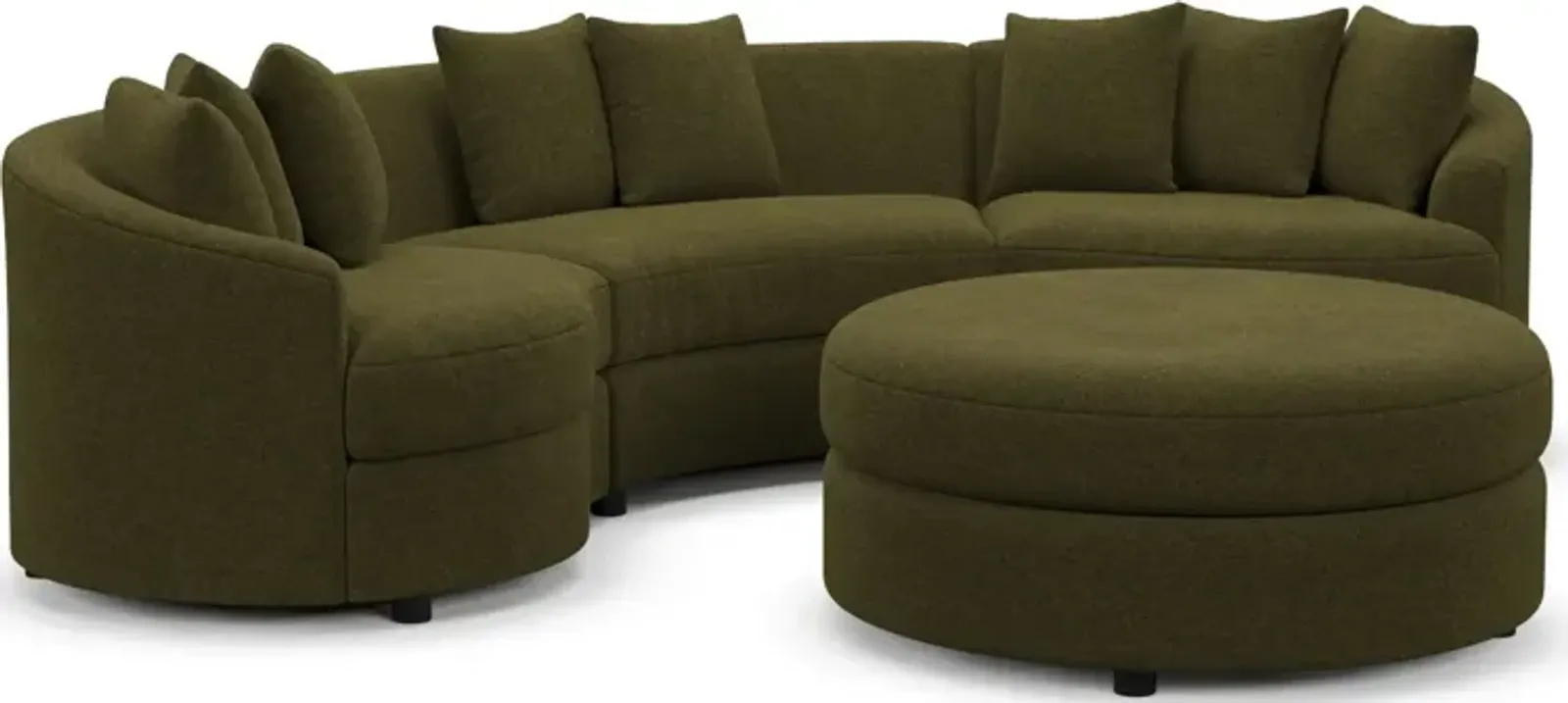 Allegra Foam Comfort Sectional - Midcentury Peat