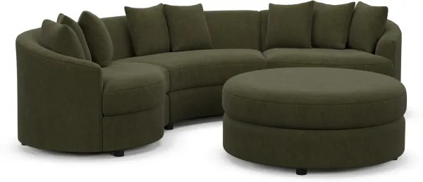 Allegra Foam Comfort Sectional - Marina Moss