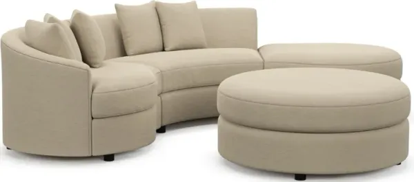 Allegra Foam Comfort 3-Piece Sectional with Right-Facing Chaise and Ottoman - Merrimac Ecru