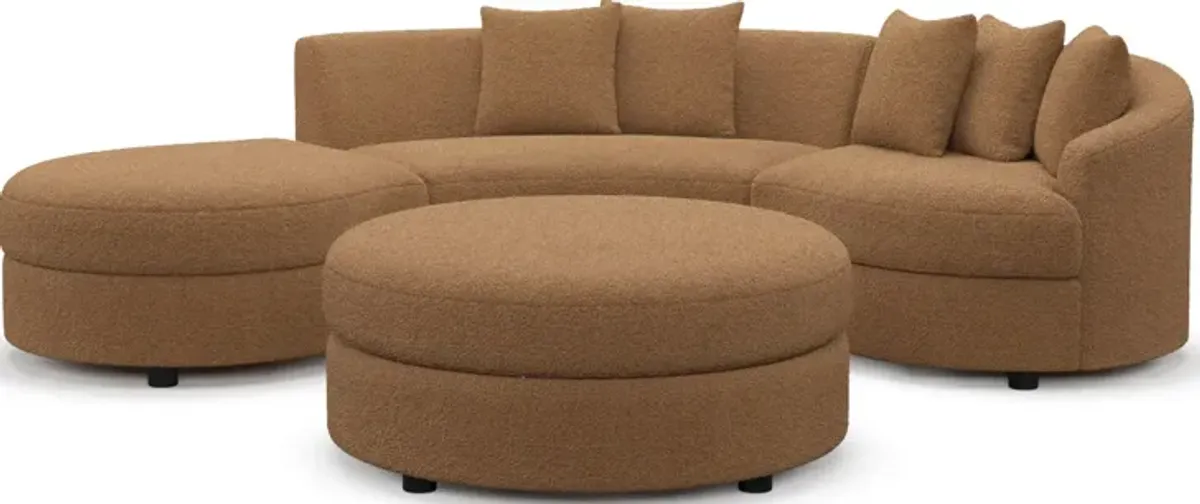 Allegra Foam Comfort Sectional - Texel Caramel