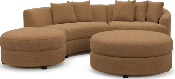 Allegra Foam Comfort Sectional - Texel Caramel