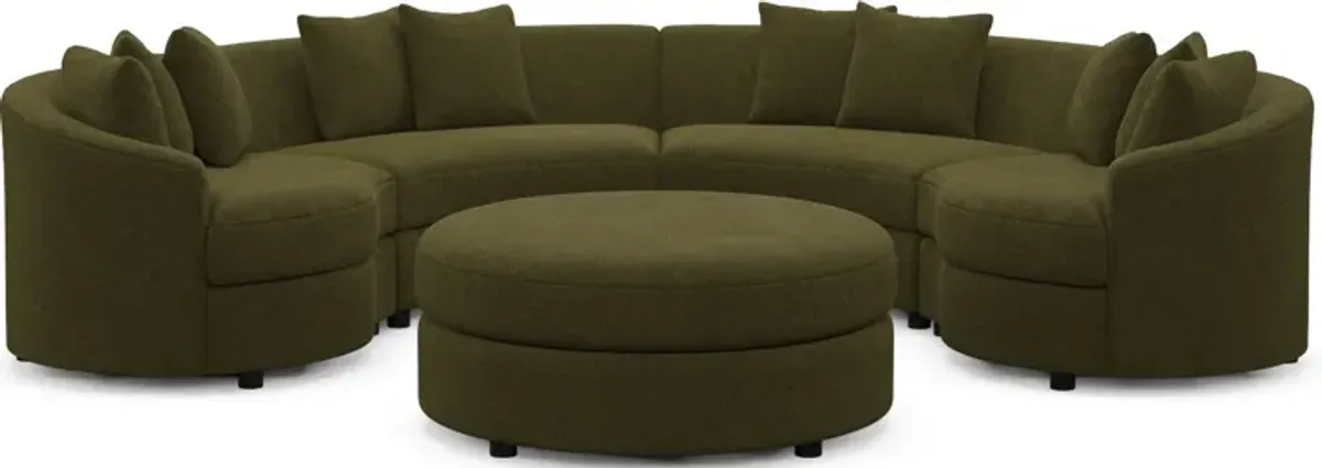 Allegra Foam Comfort Sectional - Midcentury Peat