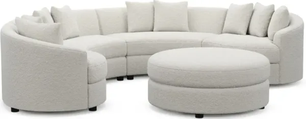 Allegra Foam Comfort Sectional - Texel Gray