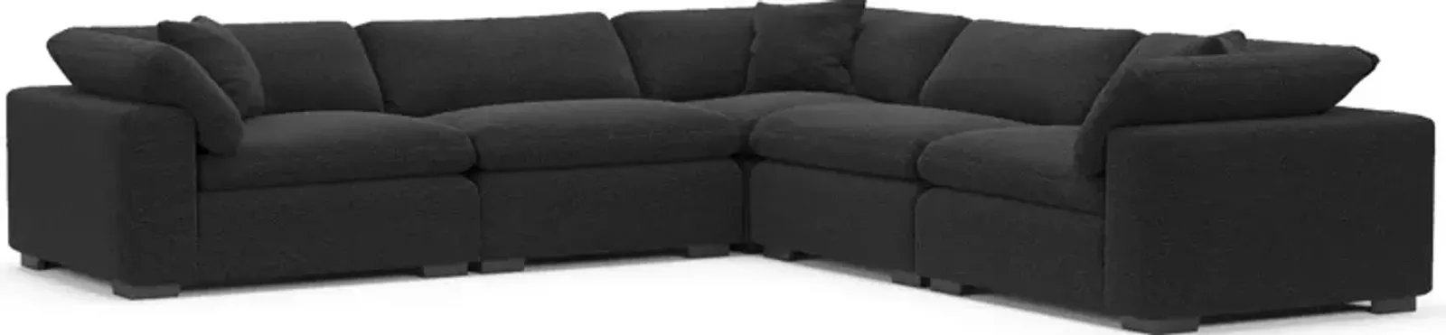 Plush Feathered Comfort 5-Piece Sectional - Bloke Obsidian