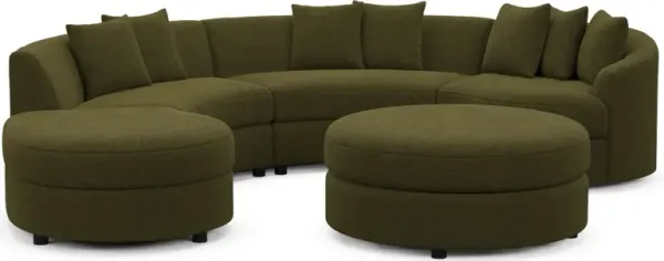 Allegra Foam Comfort Sectional - Midcentury Peat