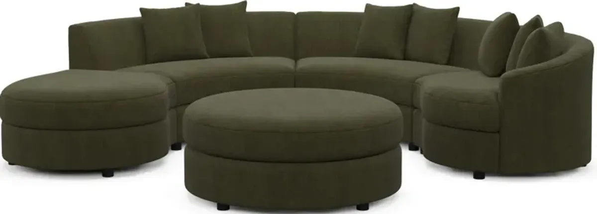 Allegra Foam Comfort Sectional - Marina Moss